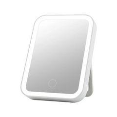 Espejo de Maquillaje LED Compacto y Portátil Recargable con Pantalla Táctil – Iluminación Natural para Tocador y Viajes