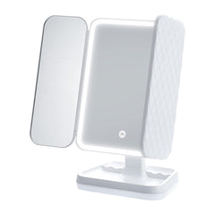 Espejo Tocador LED Triple 360° con 112 LED Profesionales – Iluminación Sin Sombras y Espejos de Aumento 1X, 2X, y 3X