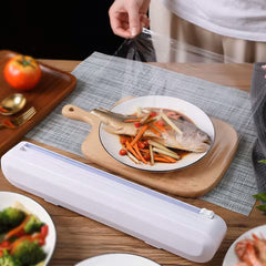Dispensador de Film Transparente de Cocina – Fijación fácil Sin Perforaciones y Cortador Afilado