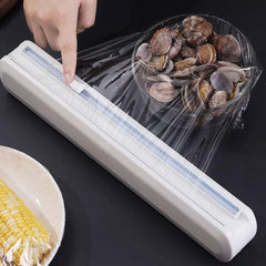 Dispensador de Film Transparente de Cocina – Fijación fácil Sin Perforaciones y Cortador Afilado