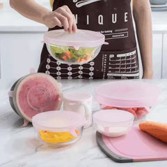 Tapas de Silicona Reutilizables – Sellado Hermético y Aptas para Alimentos, Set de 6