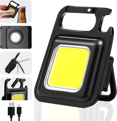 Linterna LED de Llavero Recargable con Tecnología COB y Base Magnética – Tu Compañera Portátil para Acampar y Emergencias