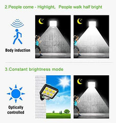 Foco de Pared LED de seguridad Solar con Sensor de movimiento, batería de gran capacidad, para exteriores para Patio y Jardín