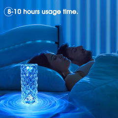 Lámpara LED Nocturna de Cristal Táctil – Recargable con 16 Colores y Efecto Diamante