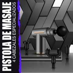 Pistola de Masaje Inalámbrica con 4 Cabezales – Relajación Muscular, Alivio del Estrés y Terapia de Fascia