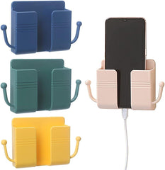 Soporte Adhesivo para Smartphone y Mandos – Organizador de Pared con 2 Ganchos, Ideal para Teléfonos, Controles Remotos y Auriculares